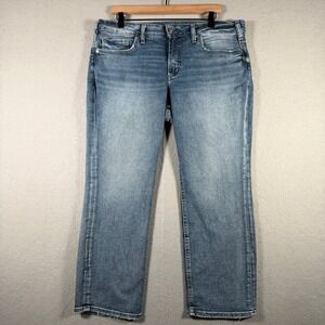 Silver Jeans Co Britt Capri W46901EPX396 Blue Medium Wash Denim Size 16W/L23.5